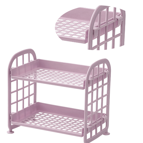 Multi-functional Organizer, Double Layer Design With Hollow Breathable Structure, Adjustable Storage Rack For Cosmetics Stationery Home Office Kitchen 2