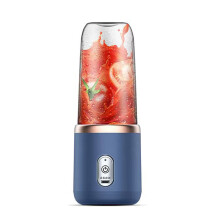 Juice- og smoothieblender med USB-genopladeligt batteri, knive i rustfrit stål, kraftig motor, kompakt design, BPA-fri materialer, nem at rengøre