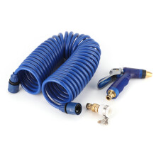 Retractable Garden Water Hose High Elasticity Coiled Hose With Brass Rust-proof Fittings Compact Storage Self-coiling EVA Hose Up To 22L Min Flow Rate