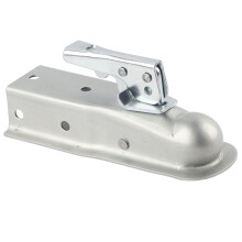 Roestbestendige aanhangerkoppeling, 2 inch kanaalbreedte, 2000 lbs draagvermogen, snelkoppeling met veiligheidspen en kogelklem, ontworpen voor zware
