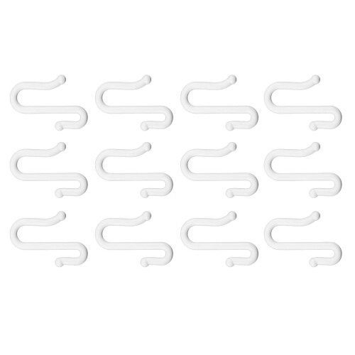 Hook and Glider Pack 12Pair Curtain Rail Hooks Shower Hooks SShaped Drapery Hooks With Quiet Roller For Ceiling Track
