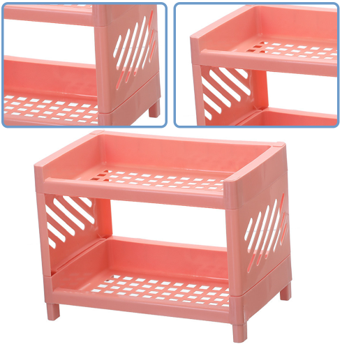 Chic Bathroom Shelf Organizer, Foldable Desktop Storage Rack With High-Quality Thick PP Material For Efficient Space Management, Keeping Your Cosmetic 2