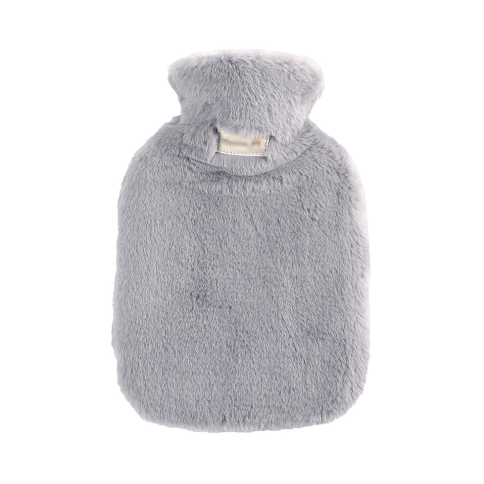 Luxurious Faux Fur Plush Fleece Cover Hot Water Bottle For Hot And Cold Therapy, Travel-friendly Non-allergenic Fabric