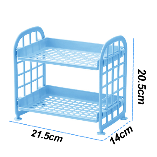 Adjustable Storage Rack, Double Layer Design Hollow Breathable Structure For Cosmetics Stationery Storage, Multi-functional Organizer For Kitchen Bath 1