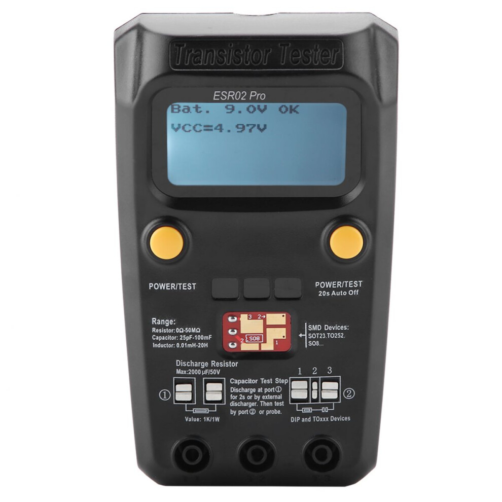Automatic Detection Tester For Bipolar Mosfet Transistors, Multifunctional Esr Tester With Diode Thyristor Detection Tft Color Display Capacitance 9448196717608