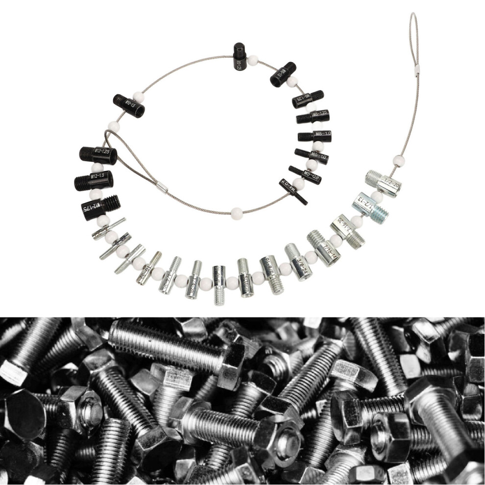 Nut & Bolt Thread Checker Inch & Metric Thread Identifier Set Dual Ended Gauges Male Female Measuring Tool Stainless Steel Construction Portable Fast 9128293342162