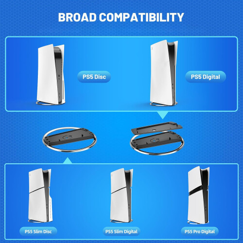PS5 Console Disc and Digital Editions Vertical Stand, Save Money with Solid PlayStation 5 Base 1