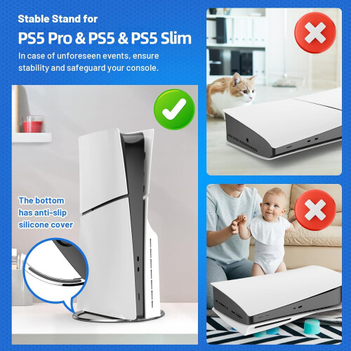 PS5 Console Disc and Digital Editions Vertical Stand, Save Money with Solid PlayStation 5 Base 2