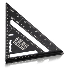 Layout Tool for Carpentry Work, Multi-function Aluminum Alloy Triangle Ruler with Protractor and Double Scale, Wear-resistant Angle Marker for