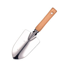 Comfort Grip -pieni kaivulapio, tarkka mittausistutustyökalu ruostumattomasta teräksestä valmistetulla terällä, ergonominen puukahvainen lapio