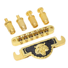 E-Gitarren-Rollen-Sattelbrücke Löwenmuster Metall Elektro Gold 6mm