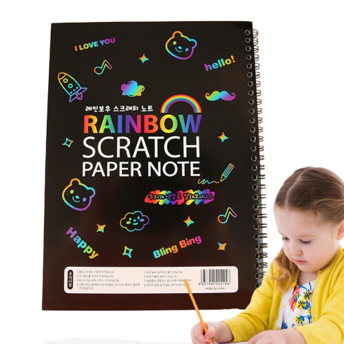 Rainbow Scratch Paper Art, Scratch Paper Art  10 Sheets Black Scratch Paper