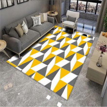Childrens Rugs For Bedroom Washable Triangle Graphic Carpet For Big Kids Room 160X230Cm Machine Rug Yellow