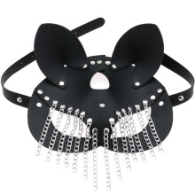 Maskerade Sexy HalfFace Fox Leather Mask with Long Ribbon