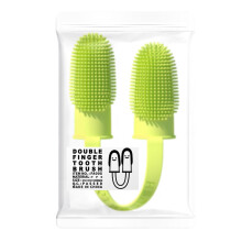 Dog Toothbrush Finger, Reusable Silicone Finger Brush for Dogs, Cats Green