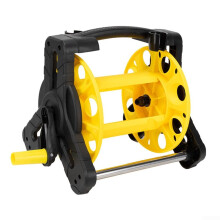 20m Hose Storage Reel For Garden, Yellow, Sturdy Winding Device, Wall Mount, Metal Construction