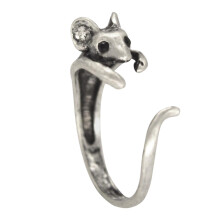 Open Ring, Cute Mouse Ring, Adjustable Mouse Finger Ring, Beautiful Wrap Ring Metal Open Ring for Women, Animal Jewelry for Teens and Girls