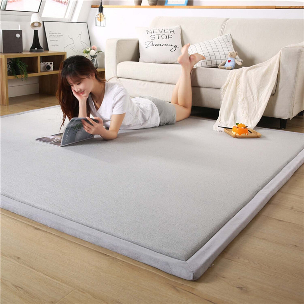 Large Area Rug Soft Velvet Play Crawling Mat For Nursery And Kids Room Nonslip Floor Carpet Coral