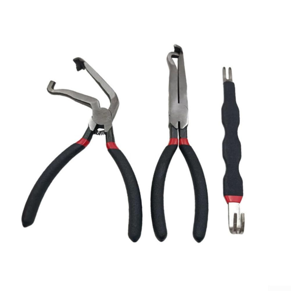 3Piece Electric Terminal Pliers Set, Terminal Removal Tool Set, With 8 Terminal Removers, For Auto Connector Separator, Carbon Steel 9365049843645