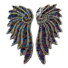 Ironon patches with beads, embroidered, clothing, accessories, decorative chapter, 2 pieces