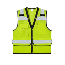 Reflective Vest with Multiple Pockets for Construction Sites, Reflective Clothing for Road, OneSizeFitsAll Green Vest