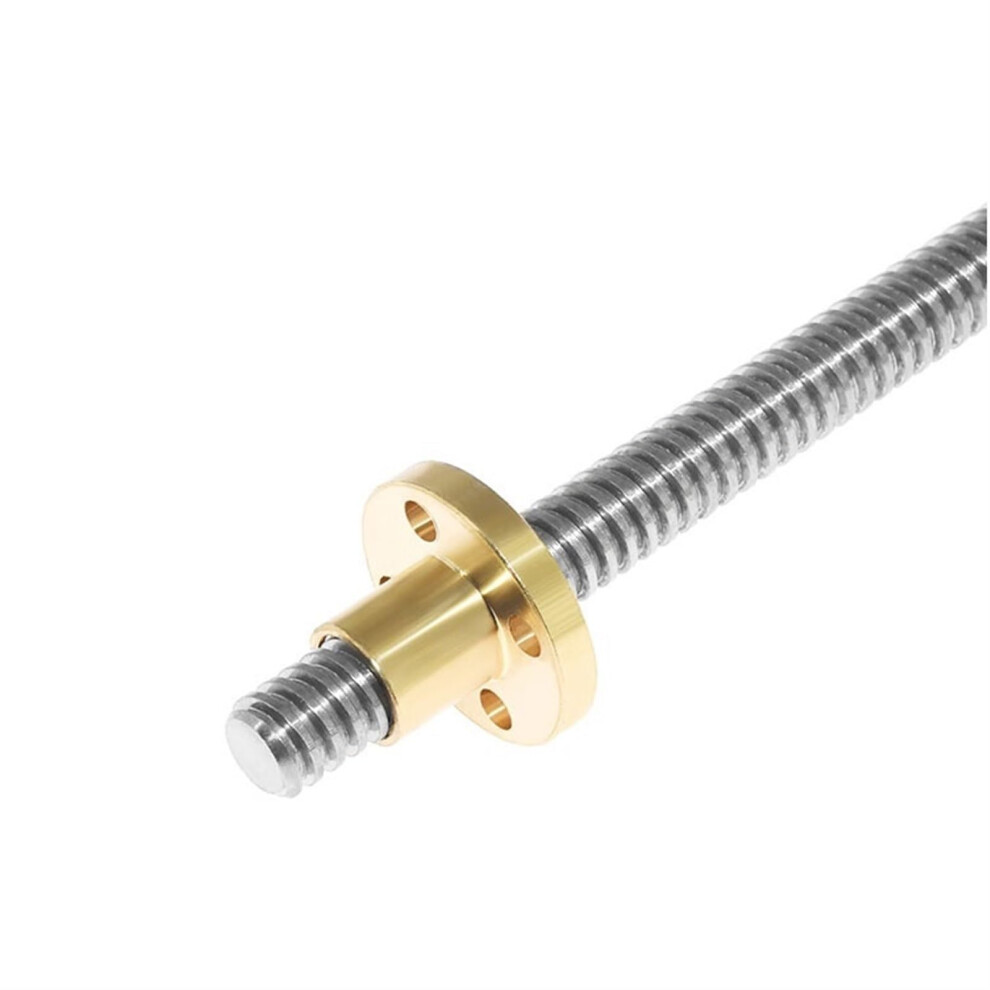 T8 Lead Screw With Brass Nut 500Mm Tr8x8 Trapezoidal Thread Rod 2Mm Pitch 8Mm Lead Stainless Steel 9365049844734