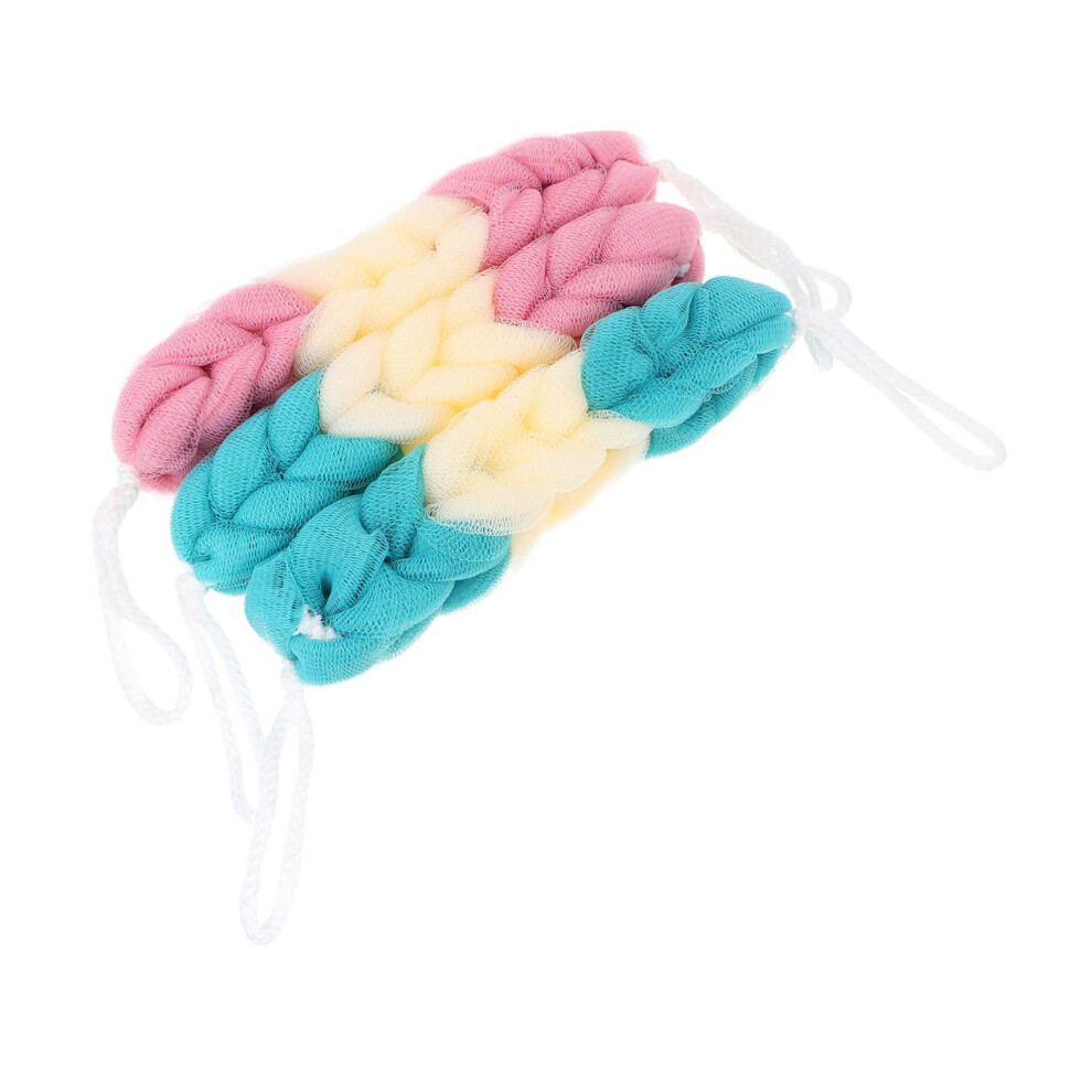 3Piece Long DoubleSided Bath Scrubber for Adults, Efficient Body Cleansing and Gentle Exfoliation for Back, Neck, and Shoulders, for Relaxing Baths