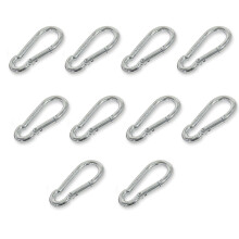 GN 5299C40STZB 10Piece Carabiner Hooks Steel Silver Length 40 mm Length l: 40mm Silver