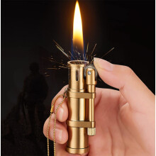 Men's Retro Kerosene Lighter Vintage Brass Lighter Gold Gift