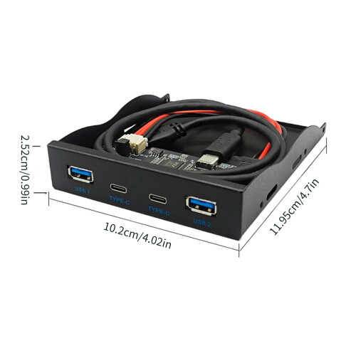 USB3.2 GEN2-Frontplatten-HUB 2xUSB3.2 10 Gbit/s und 2x 2