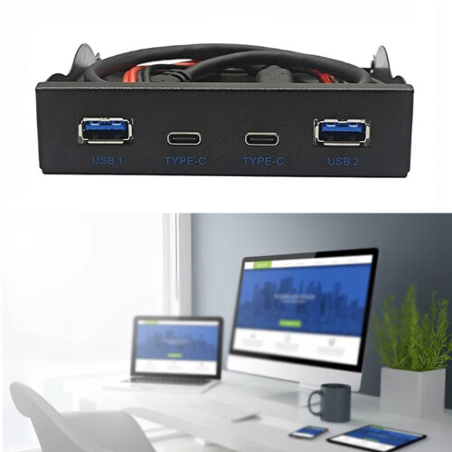 USB3.2 GEN2-Frontplatten-HUB 2xUSB3.2 10 Gbit/s und 2x 1
