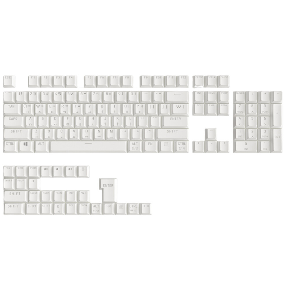 104Keys Oem Profile Korean Abs Backlit Keycaps Suit For- White 7732000477737
