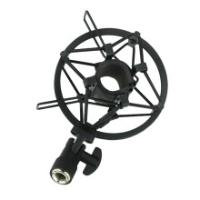 Condenser Microphone Stand, Black Shock Mount, 5/8' to 3/8' Adapter, Pop Filter, Mic Clip, Universal with Metal Tripod Base
