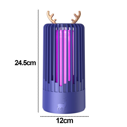 Mata-mosquitos elétrico inteligente com sensor de luz, lâmpada recarregável com lâmpadas UV eletrônicas, à prova d'água e com choque elétrico 1