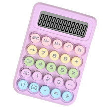 Calculatrice à clavier mécanique, affichage LCD clair,-Rose