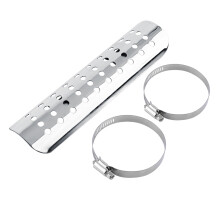 Propiedades de aislamiento térmico Excelente durabilidad Diseño con orificios Protector térmico para motocicleta con abrazaderas de acero