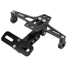 Support de plaque d'immatriculation moto Uni Fender Eliminator avec éclairage LED réglable, en alliage d'aluminium CNC résistant à la corrosion.