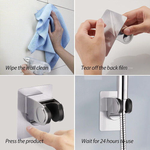 Quick Fix Shower Head Support for Smooth Surfaces, Heavy Duty and Waterproof Adhesive Bracket 2