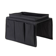 Compact Sofa Armrest Organizer, Adjustable Clamp Bracket for Universal Fit on Couches and Recliners, Heavy-Duty Support with Durable Nylon, Foldable f