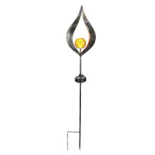 (As show, One size) Outdoor Waterproof Rechargeable Warm White LED Flame Solar Torch Light Grarden Lawn Yard L