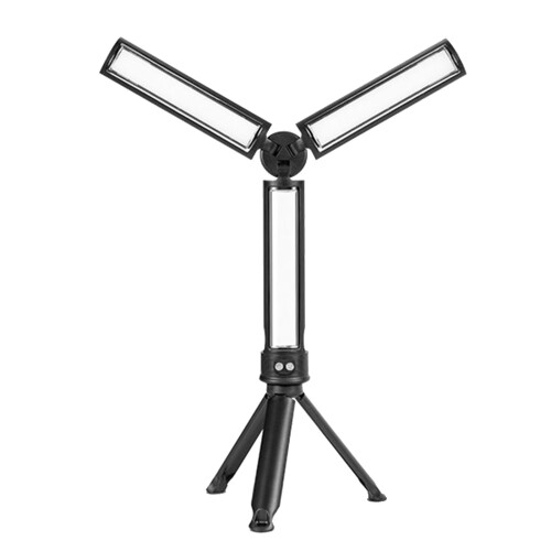 Adjustable Brightness Work Light, Foldable Rechargeable Work Light with Power Display and USB Charging System, Multifunctional LED Lighting for 1