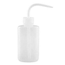 Flacon laveur en plastique, multi-usage, élastique, format compact et souple, graduations claires, flacon transparent en PEBD de 250 ml avec bec