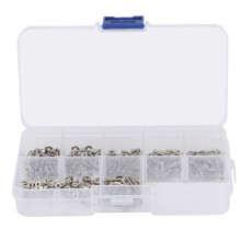 Set asortiment șuruburi, Set șuruburi pentru mașini din oțel inoxidabil cu cutie de plastic transparentă pentru sortare, Instrument de