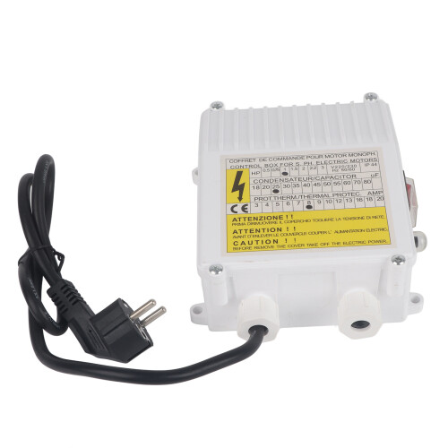 Household Pump Controller for Deep Well Pump, ABS Material Enclosure with Thermal Circuit Breaker Safety System, Efficient Pump Control Box for 2