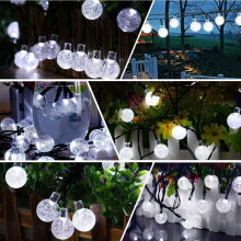 Glowing Horizons: Kristallen bolvormige lampen op zonne-energie voor tuin, terras, feesten en bruiloften, waterdicht, 8 standen, geheugenfunctie,