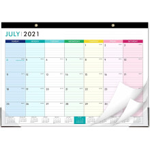 Calendário de mesa com protetores de canto, calendário de parede destacável para planejamento e organização de casa, escola e escritório, papel