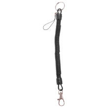 Lobster Clasp Black Screws Spiral Cable Strap Key Chain Rope