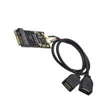 Double USB 2.0 Female to PCIE Adapter Card-With ordinary line