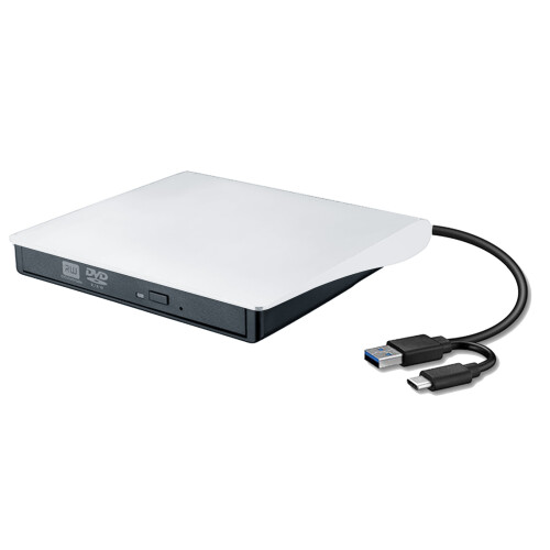 Optical Drive with USB3.0 and Type C, External DVD Writer-White