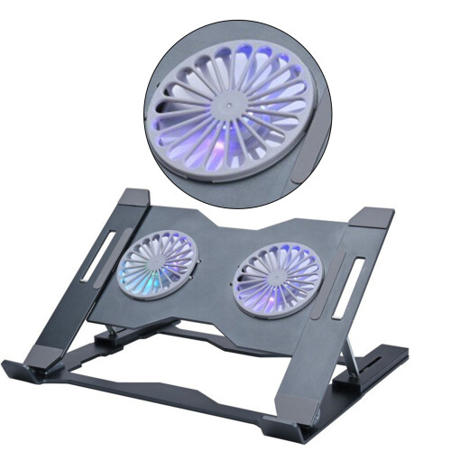 Tablet Holder Stand With Cooling Fan and Dynamics LED-grey